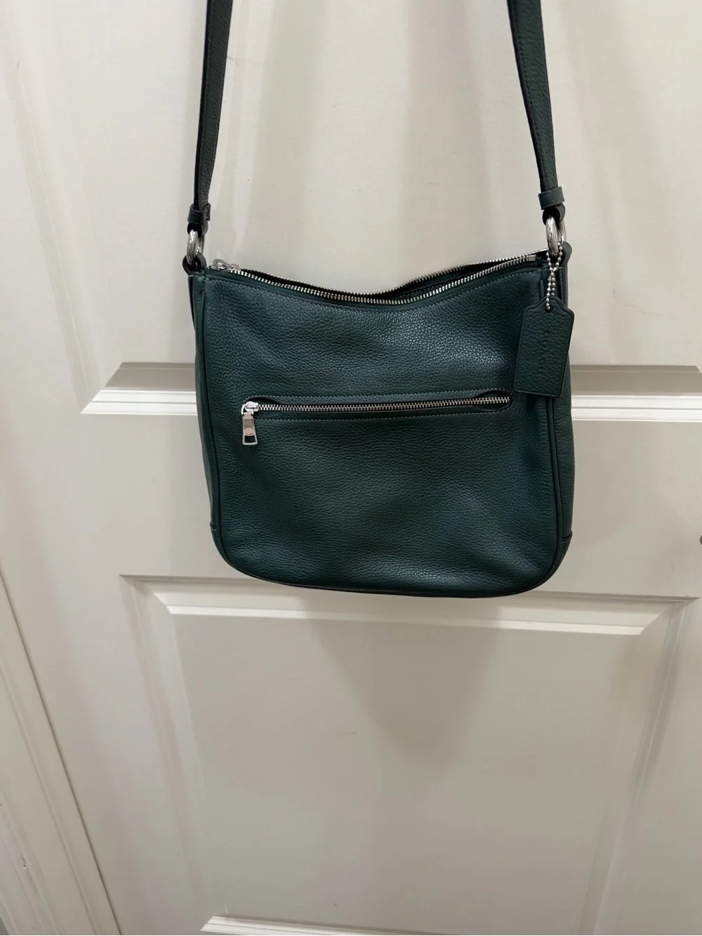 Coach Green Pebbled Leather Shoulder Bag